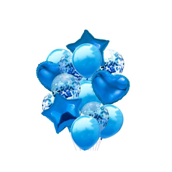 Bouquet De Globos Látex / Foil Azul