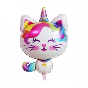 Globo foil que combina dos temáticas favoritas: Gatos y Unicornios